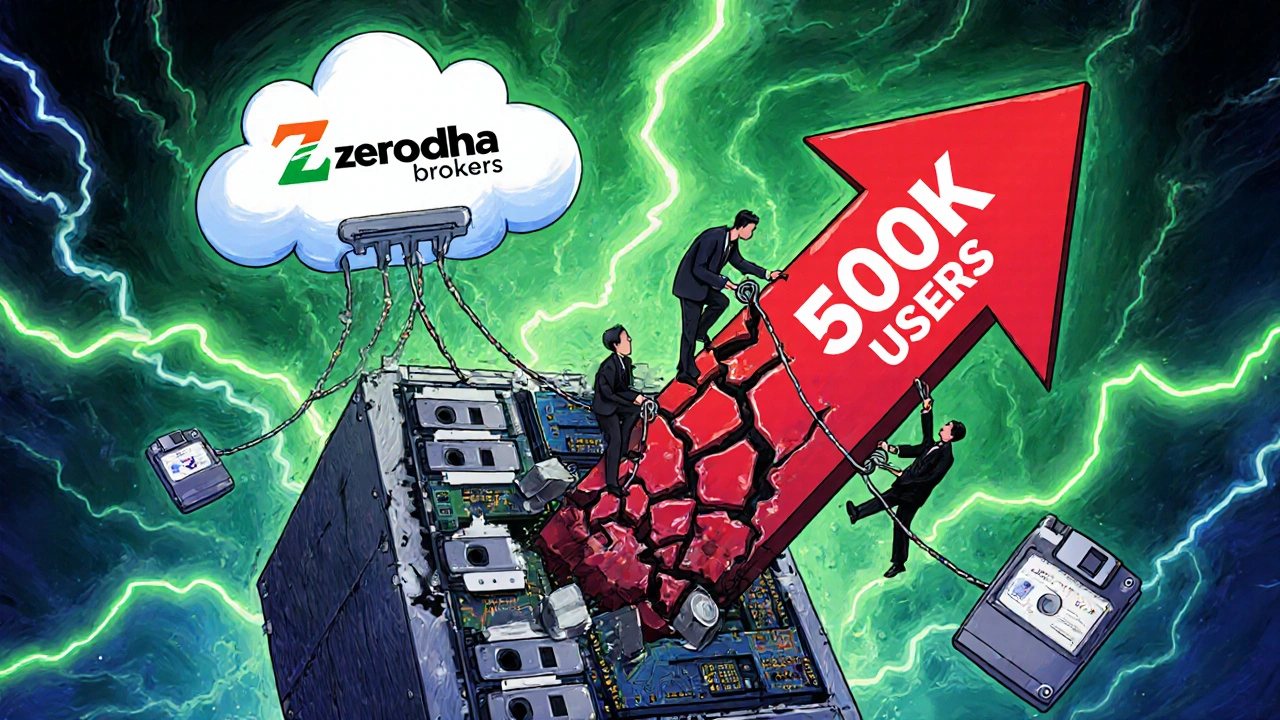 A crumbling old server collapses under market demand as traders climb to a new cloud-based platform.